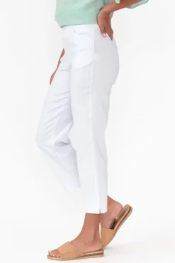 Pants<Threadz Cody White Straight Leg Stretch Pant