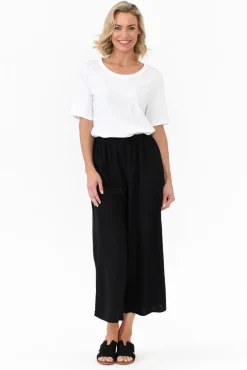 Pants<Cali and Co Colleen Black Linen Wide Leg Pant