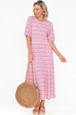 Cotton Dresses<One Ten Willow Colorado Pink Stripe Cotton Maxi Dress