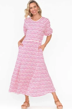 Cotton Dresses<One Ten Willow Colorado Pink Stripe Cotton Maxi Dress