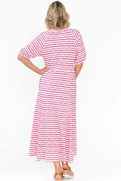 Cotton Dresses<One Ten Willow Colorado Pink Stripe Cotton Maxi Dress