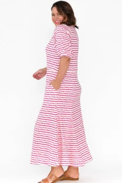 Cotton Dresses<One Ten Willow Colorado Pink Stripe Cotton Maxi Dress