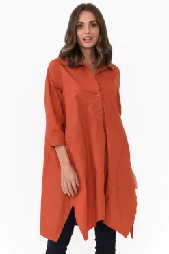Cotton Tops<Tirelli Colson Rust Cotton Tunic