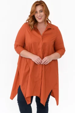 Cotton Tops<Tirelli Colson Rust Cotton Tunic