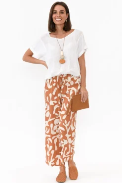 Pants<New U Collection Colton Rust Abstract Drawstring Pant