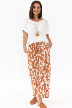 Pants<New U Collection Colton Rust Abstract Drawstring Pant