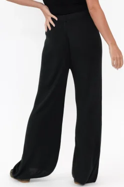 Pants<La Strada Connor Black Modal Blend Knit Pant