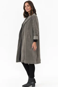 Coats<Italian Closet Copenhagen Taupe Velvet Coat