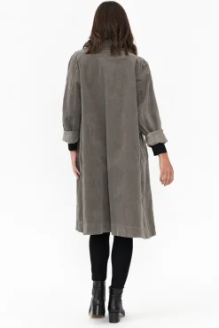 Coats<Italian Closet Copenhagen Taupe Velvet Coat