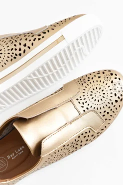 Leather Sneakers<Bay Lane Cortina Champagne Slip On Shoe