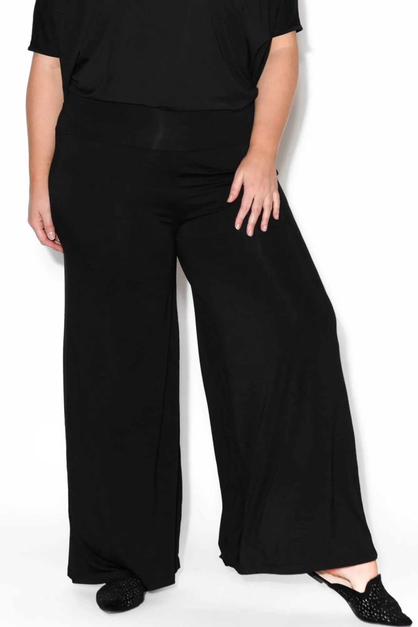 Pants<Bamboo Body Cory Black Bamboo Wide Leg Pant