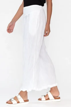 Pants<Namastai Costello White Crinkle Cotton Pant