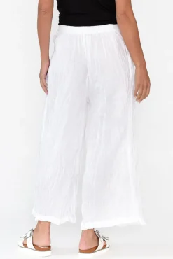 Pants<Namastai Costello White Crinkle Cotton Pant