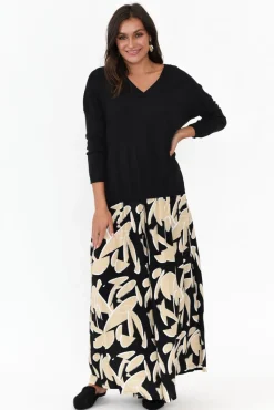 Pants<Silver Wishes Cotswold Black Abstract Wide Leg Pant