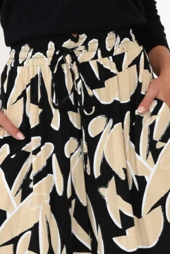 Pants<Silver Wishes Cotswold Black Abstract Wide Leg Pant