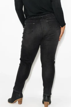 Jeans<Cafe Latte Courtney Black Denim Stretch Jean