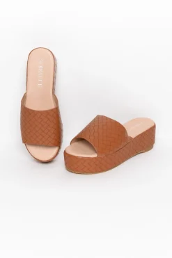 Heeled Sandals<Beaute Fashion Dallas Tan Platform Slide