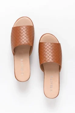 Heeled Sandals<Beaute Fashion Dallas Tan Platform Slide