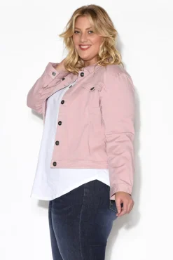 Jackets<Cafe Latte Danielle Blush Stretch Jean Jacket