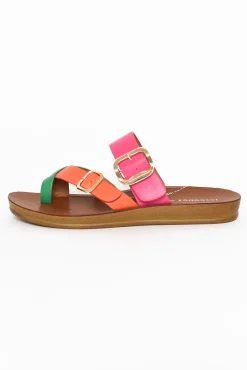 Slides<Los Cabos Dany Pink Tropical Buckle Slide