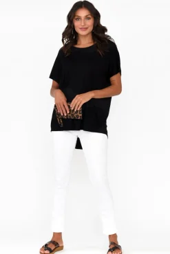 Sleeved Tops<Pq Danya Black Bamboo Top