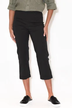 Pants<Orientique Darcy Black Cotton Capri Pant