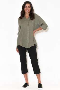 Pants<Orientique Darcy Black Cotton Capri Pant