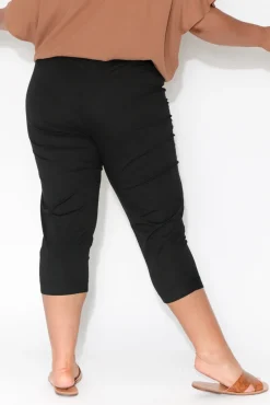 Pants<Orientique Darcy Black Cotton Capri Pant