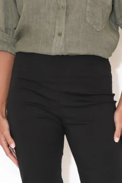 Pants<Orientique Darcy Black Cotton Capri Pant