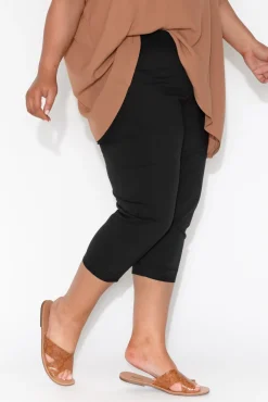 Pants<Orientique Darcy Black Cotton Capri Pant