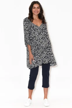 Pants<Orientique Darcy Navy Cotton Capri Pant