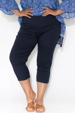 Pants<Orientique Darcy Navy Cotton Capri Pant