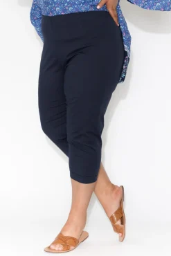 Pants<Orientique Darcy Navy Cotton Capri Pant