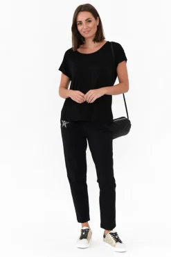 Pants<Cali and Co Darius Black Star Cotton Stretch Pant