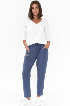 Pants<Cali and Co Darius Blue Star Cotton Stretch Pant