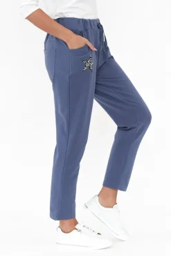 Pants<Cali and Co Darius Blue Star Cotton Stretch Pant