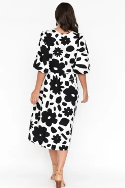 Cotton Dresses<Foil Darla Black Flower Cotton Poplin Dress