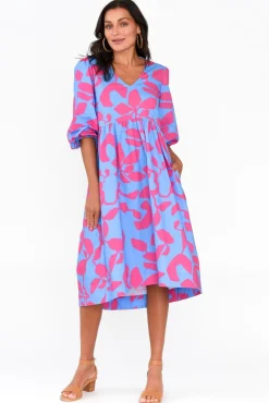 Cotton Dresses<Foil Darla Vivid Leaf Cotton Poplin Dress