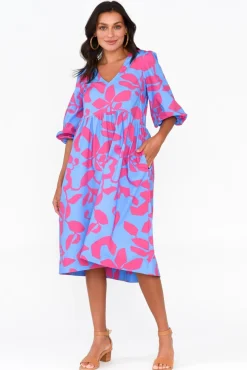 Cotton Dresses<Foil Darla Vivid Leaf Cotton Poplin Dress