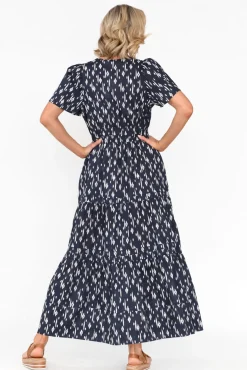 Cotton Dresses<Namastai Darwin Navy Dash Cotton Maxi Dress