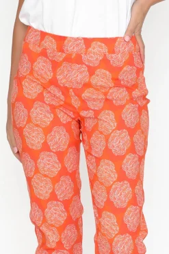 Pants<Foil Demi Orange Spot Cotton Blend Pant