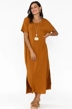 Bamboo Dresses<Pq Dempsey Mocha Bamboo Midi Dress