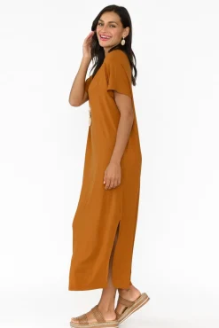 Bamboo Dresses<Pq Dempsey Mocha Bamboo Midi Dress