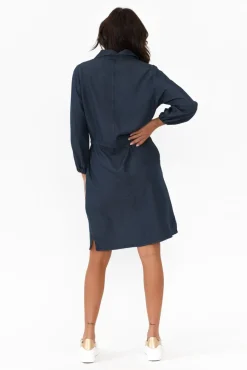 Above Knee Dresses<Betty Basics Denise Navy Tie Front Shirt Dress