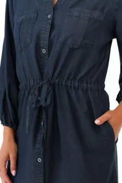 Above Knee Dresses<Betty Basics Denise Navy Tie Front Shirt Dress