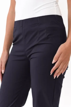 Pants<Orientique Devon Navy Cotton Stretch Pant