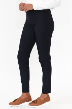 Pants<Willow Tree Dixon Navy Cotton Stretch Pant