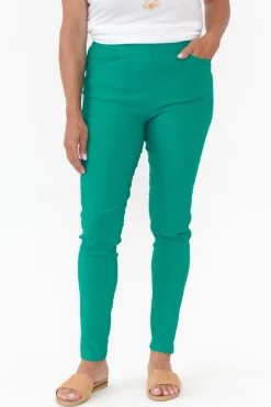 Pants<Willow Tree Dixon Teal Cotton Stretch Pant