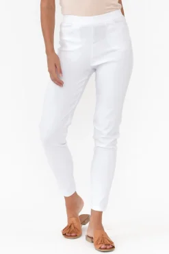 Pants<Willow Tree Dixon White Cotton Stretch Pant