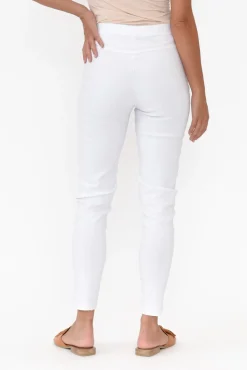 Pants<Willow Tree Dixon White Cotton Stretch Pant